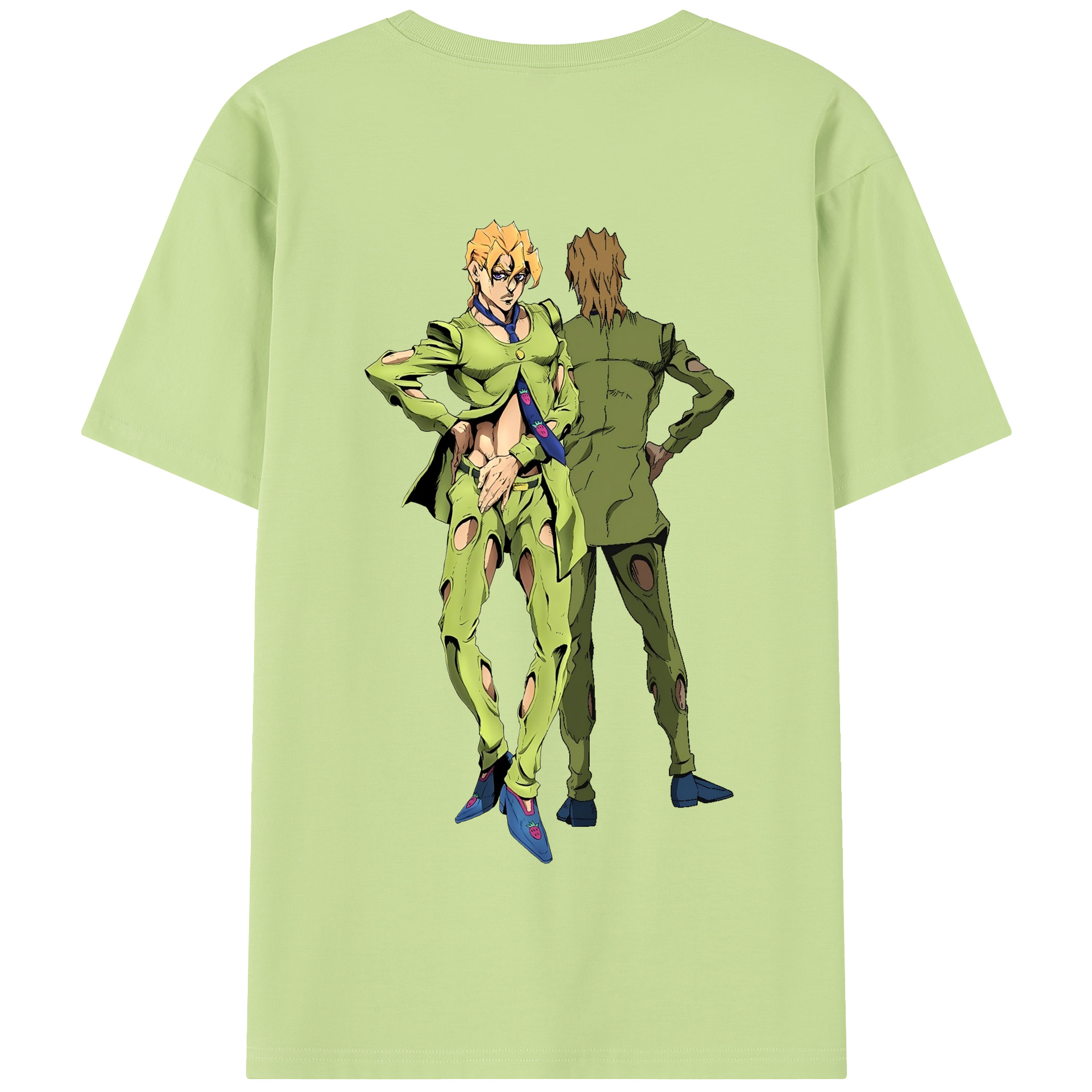 （画像用） ジョジョの奇妙な冒険 パンナコッタ?フー JoJo's Bizarre Adventure Pannacotta Fugo 綿100％半袖Tシャツ（背面プリント）